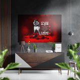 Crimson Ring Standing Boxer Brushed Aluminium Dibond Wall Art - 60x39 cm