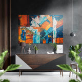 Tableau mural Color Blocks en aluminium brossé Dibond - 60x39 cm