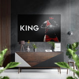 Giocatore in maglia rossa con scritta «King» quadro in alluminio spazzolato Dibond - 60x39 cm