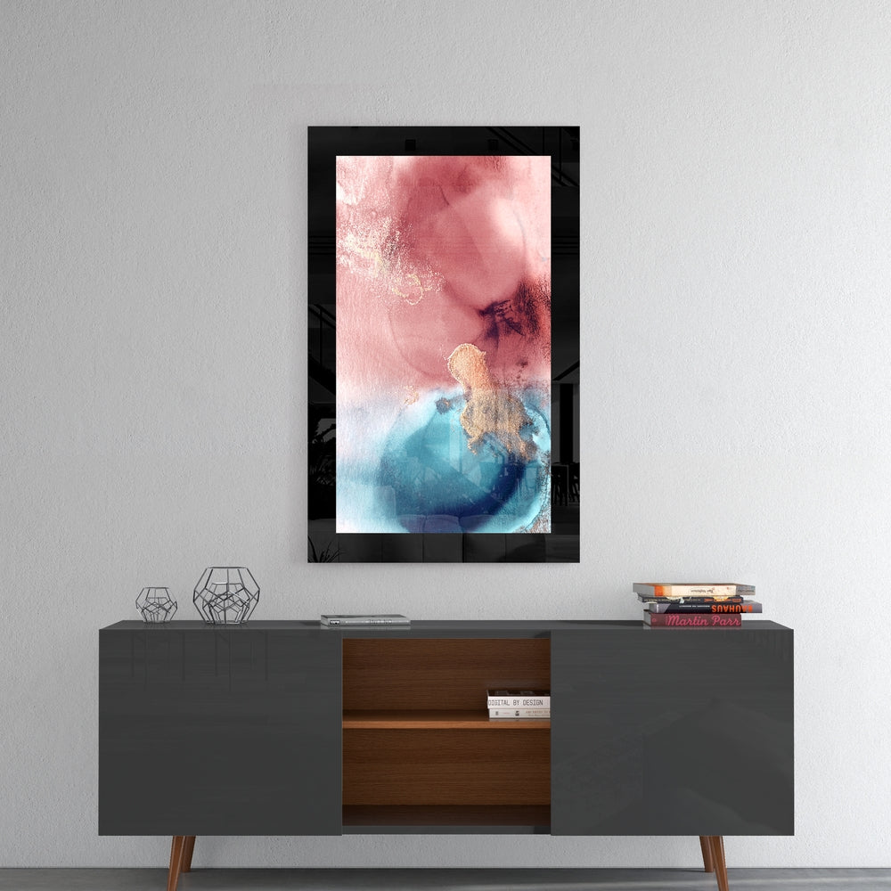 Pink and Blue Glass Wall Art