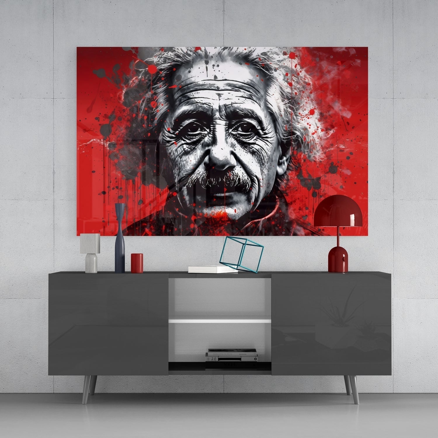 Einstein Glass Wall Art || Designers Collection