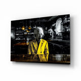 Einstein in the Bar Glass Wall Art || Designers Collection