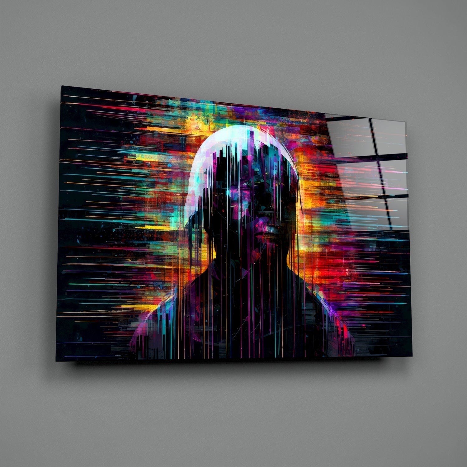 Shadow of Colour Sticks Glass Wall Art || Designers Collection