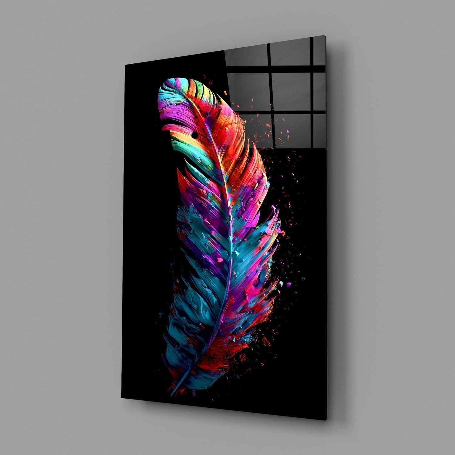 Feather Glass Wall Art || Designers Collection