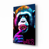 Arte della parete di vetro Monkey Kiss || Collezione di design