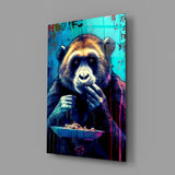 Hungry Monkey Glass Wall Art || Designers Collection