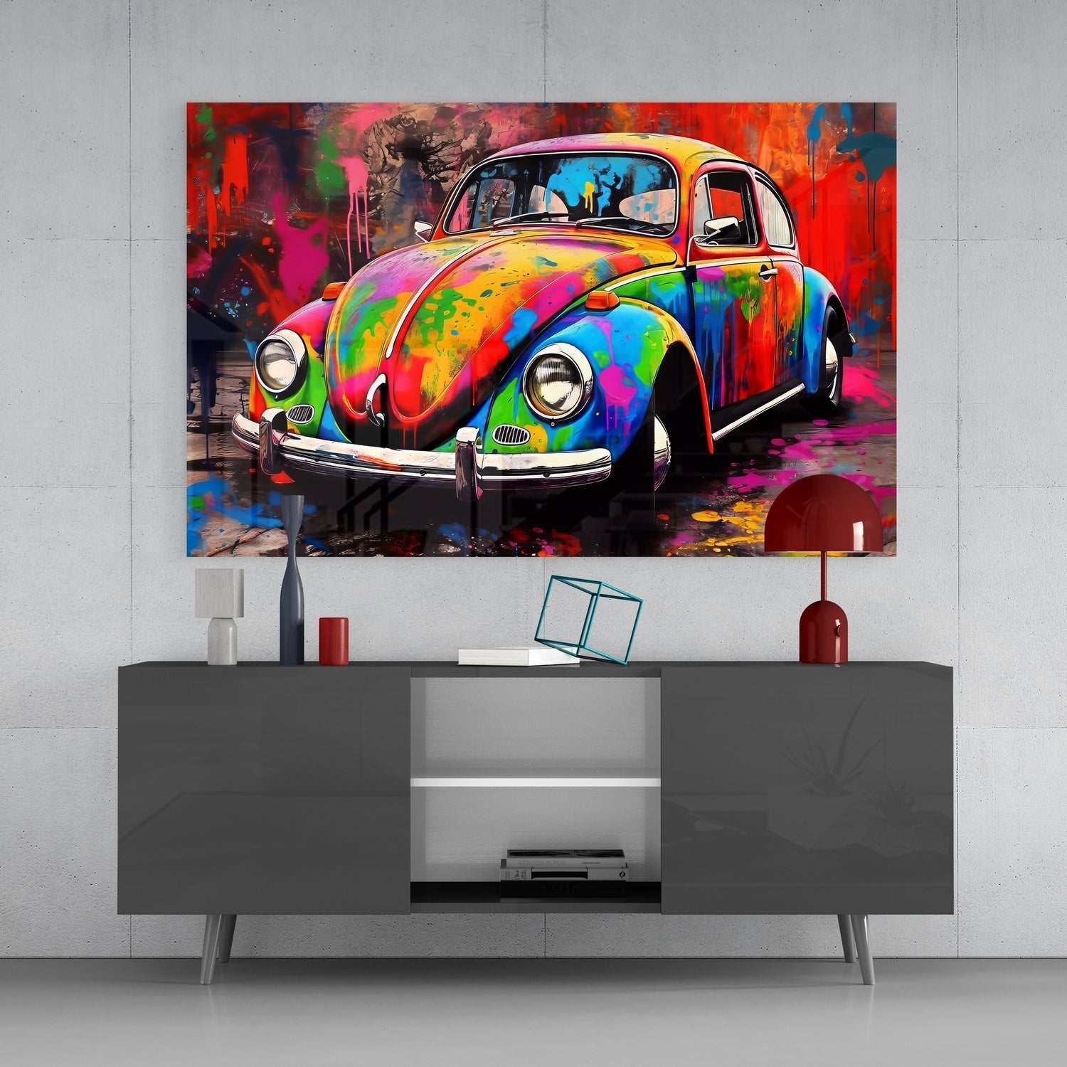 Colourful W Glass Wall Art || Designers Collection