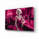 Marilyn in the Bar Glass Wall Art || Designer Collection