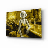 Marilyn in the Bar Glass Wall Art || Designer Collection