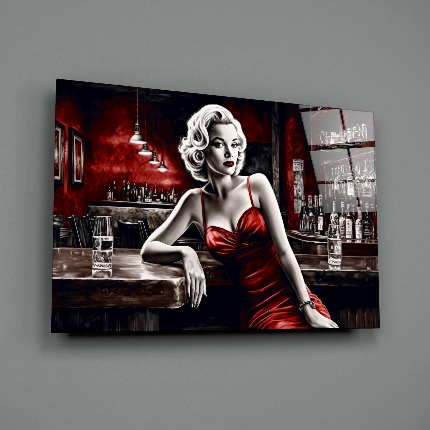 Women in the Bar Glass Wall Art || Designers Collection