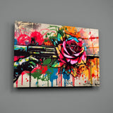 Rose Bullet Glass Wall Art || Designers Collection