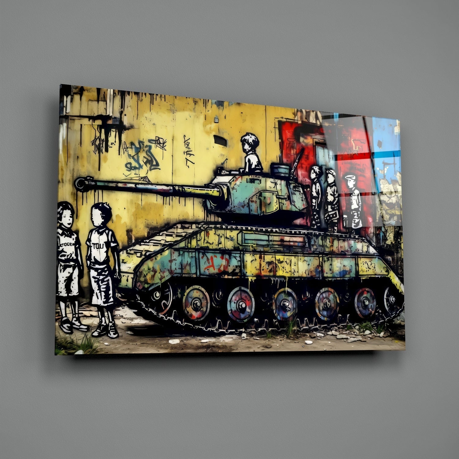 Kids of War Glass Wall Art || Designers Collection