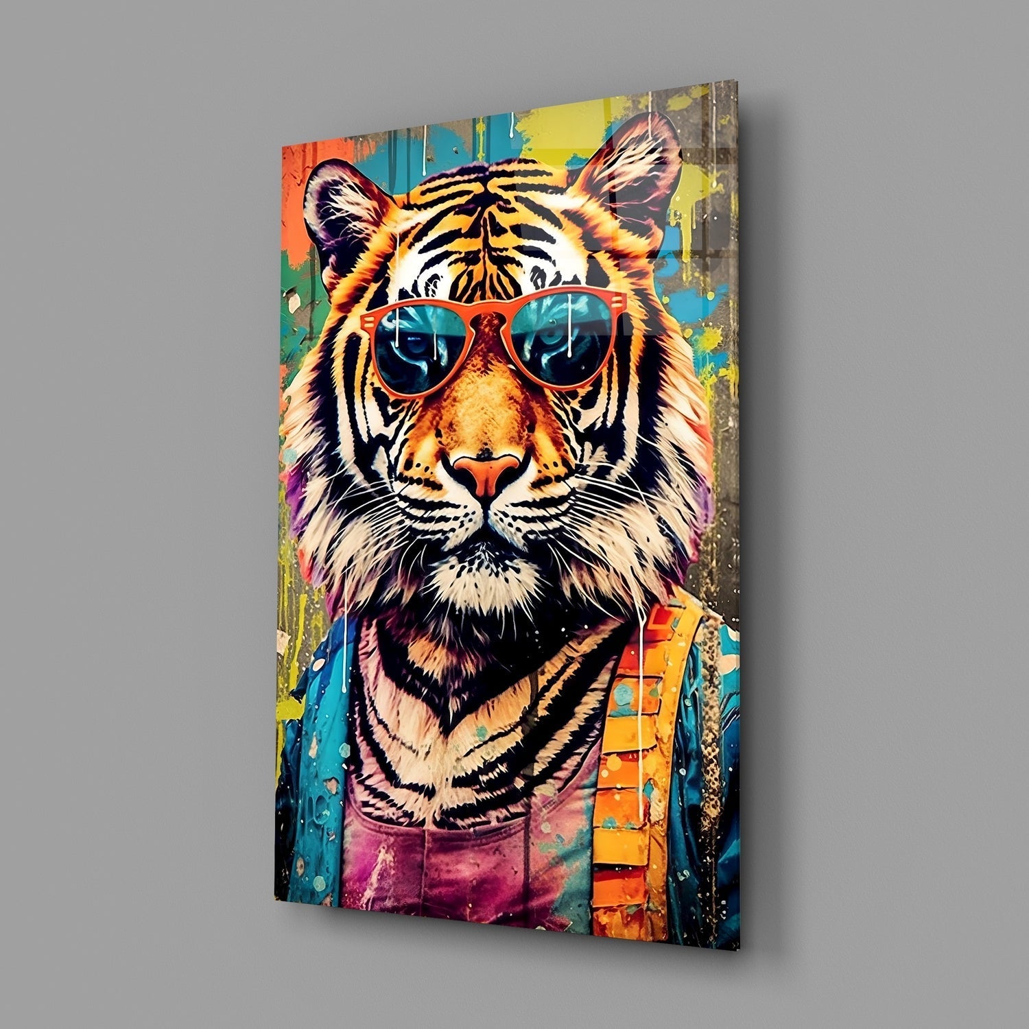Cool Tiger Glass Wall Art || Designer Collection