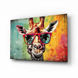 Cool Giraffe Glass Wall Art || Designer Collection