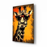 Arte della parete di vetro Cool giraffe || Collezione di design