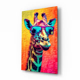 Arte della parete di vetro Cool giraffe || Collezione di design