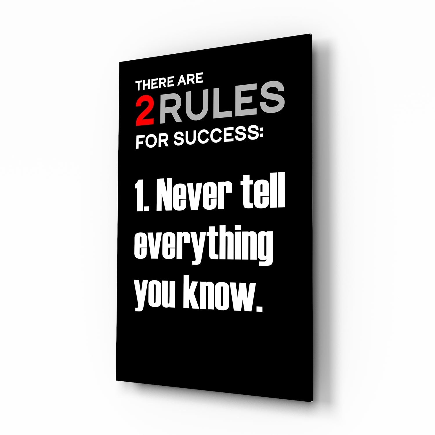 Rules of Success Glass Wall Art || Designer Collection