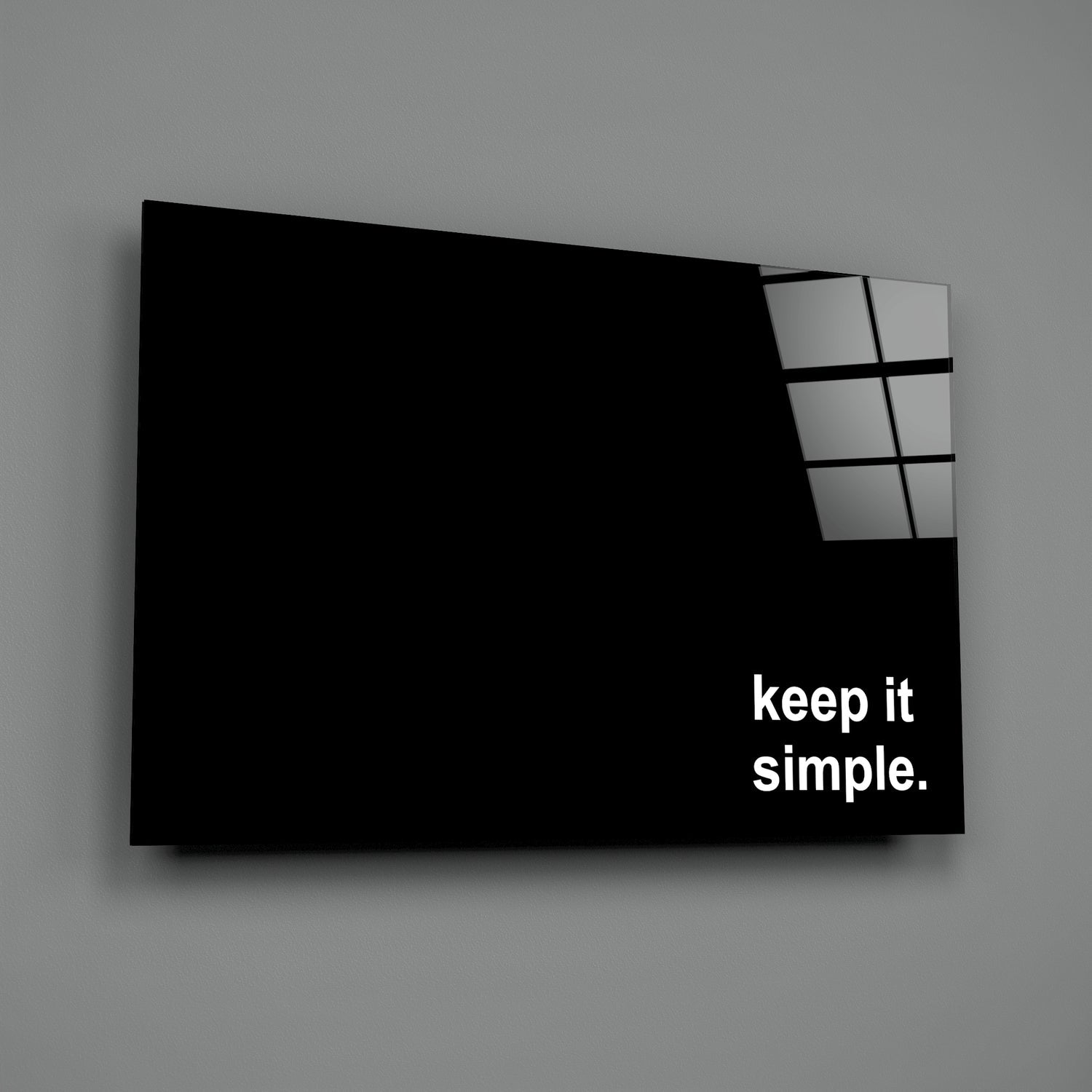 Keep It Simple Glass Wall Art || Designer Collection