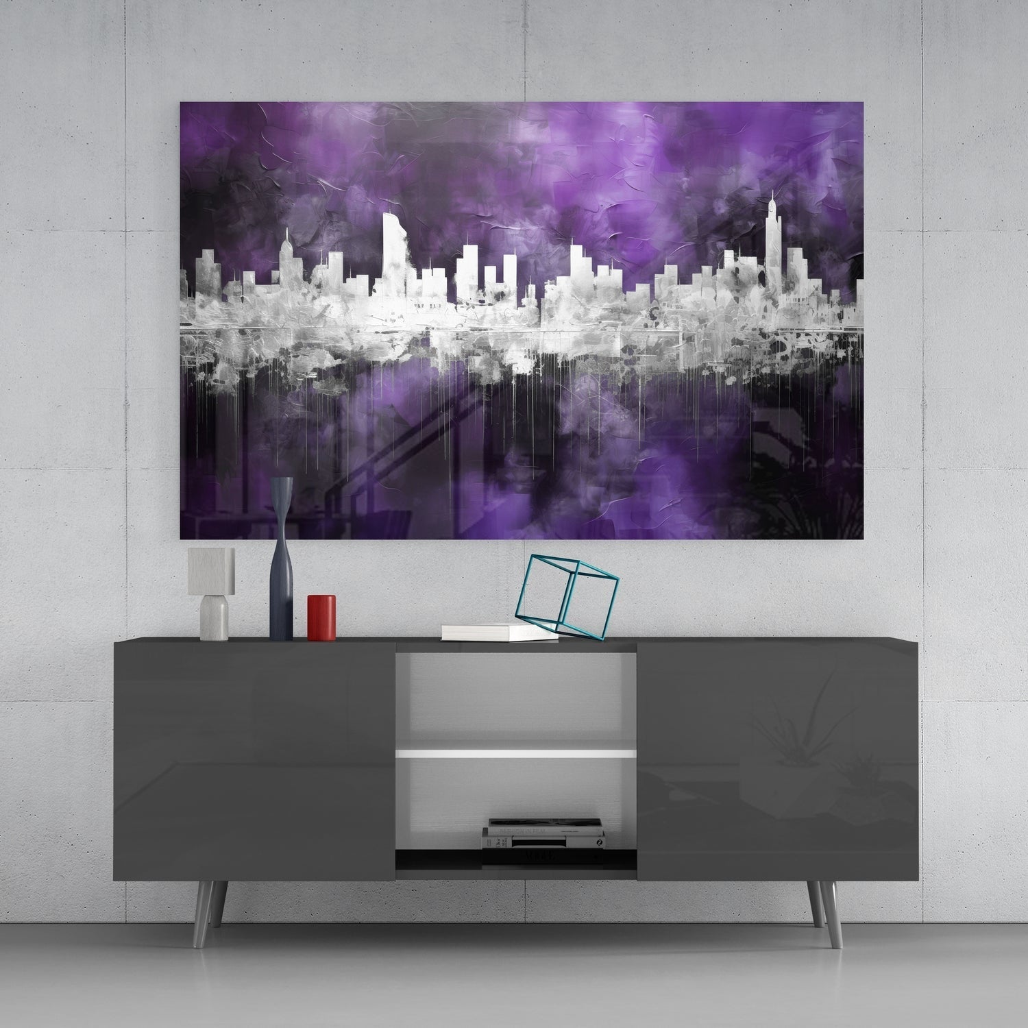 City Silhouette  Glass Wall Art || Designer Collection