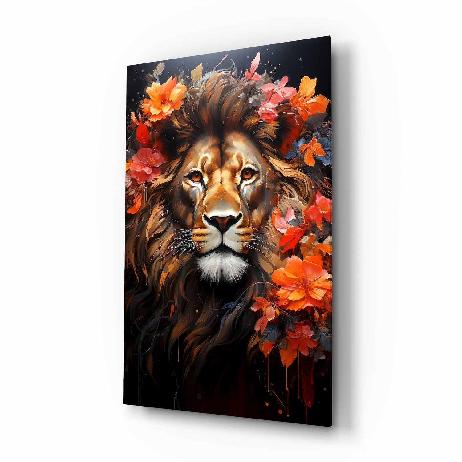 Lion Glass Wall Art || Designer Collection