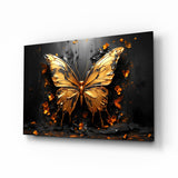 Golden Butterfly Glass Wall Art || Designer Collection
