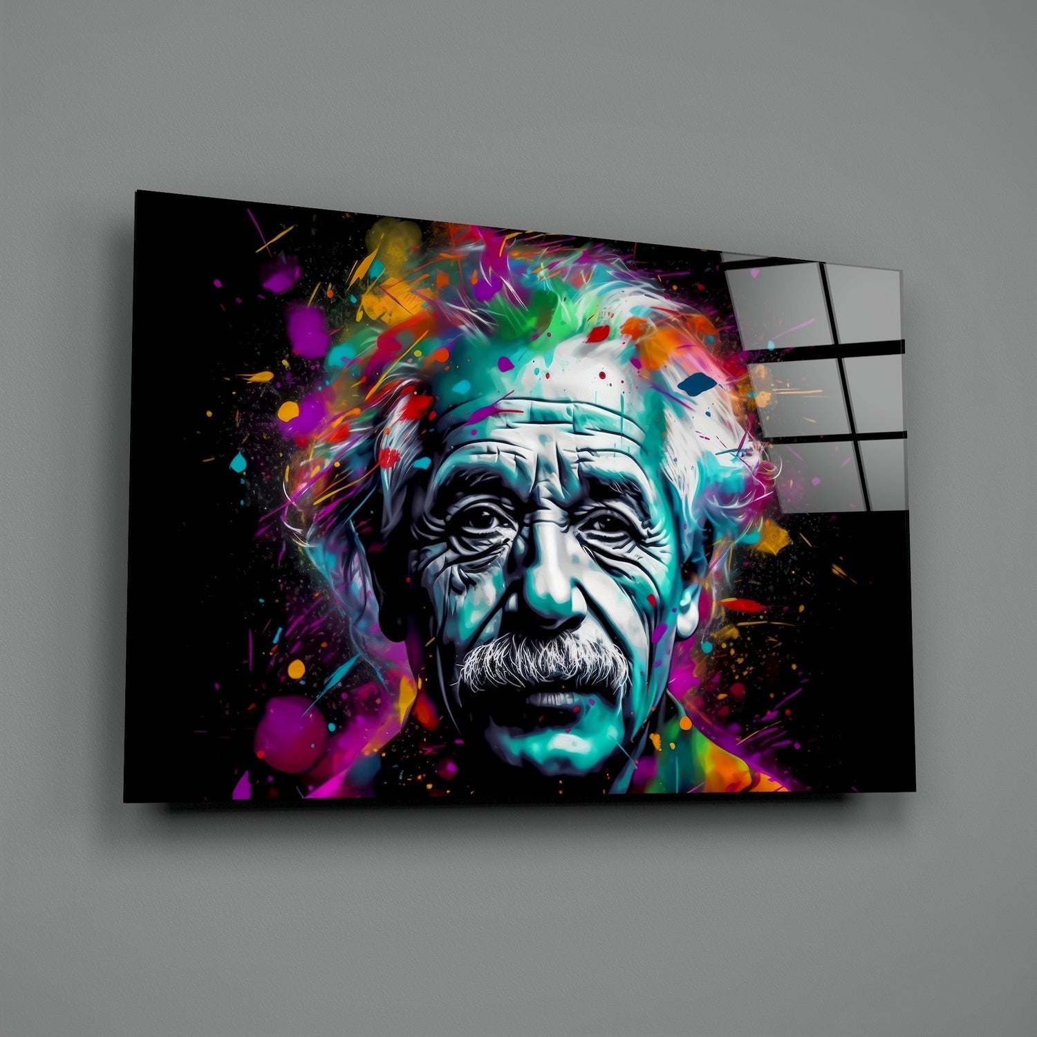 Einstein Glass Wall Art || Designer Collection