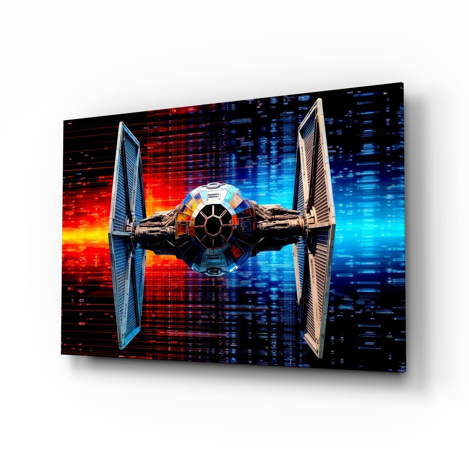 Tie Fighter Glass Wall Art || Designer Collection