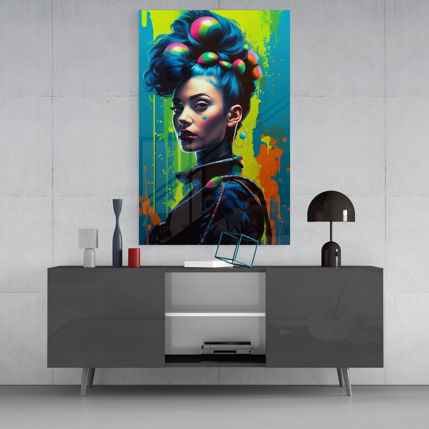 Hair Style Glass Wall Art || Designer Collection
