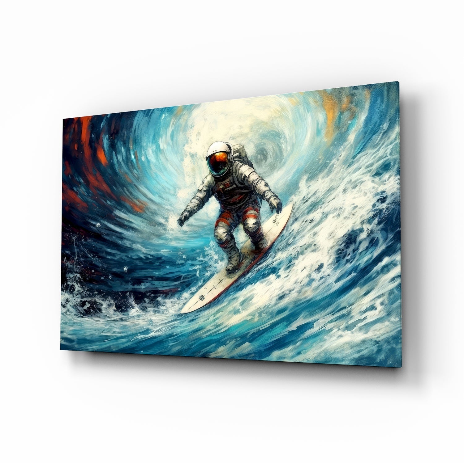Surfing Glass Wall Art || Designer Collection