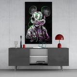Neon Mickey Glass Wall Art || Designer Collection