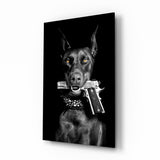 Arte della parete di vetro Gun Dog || Collezione di design