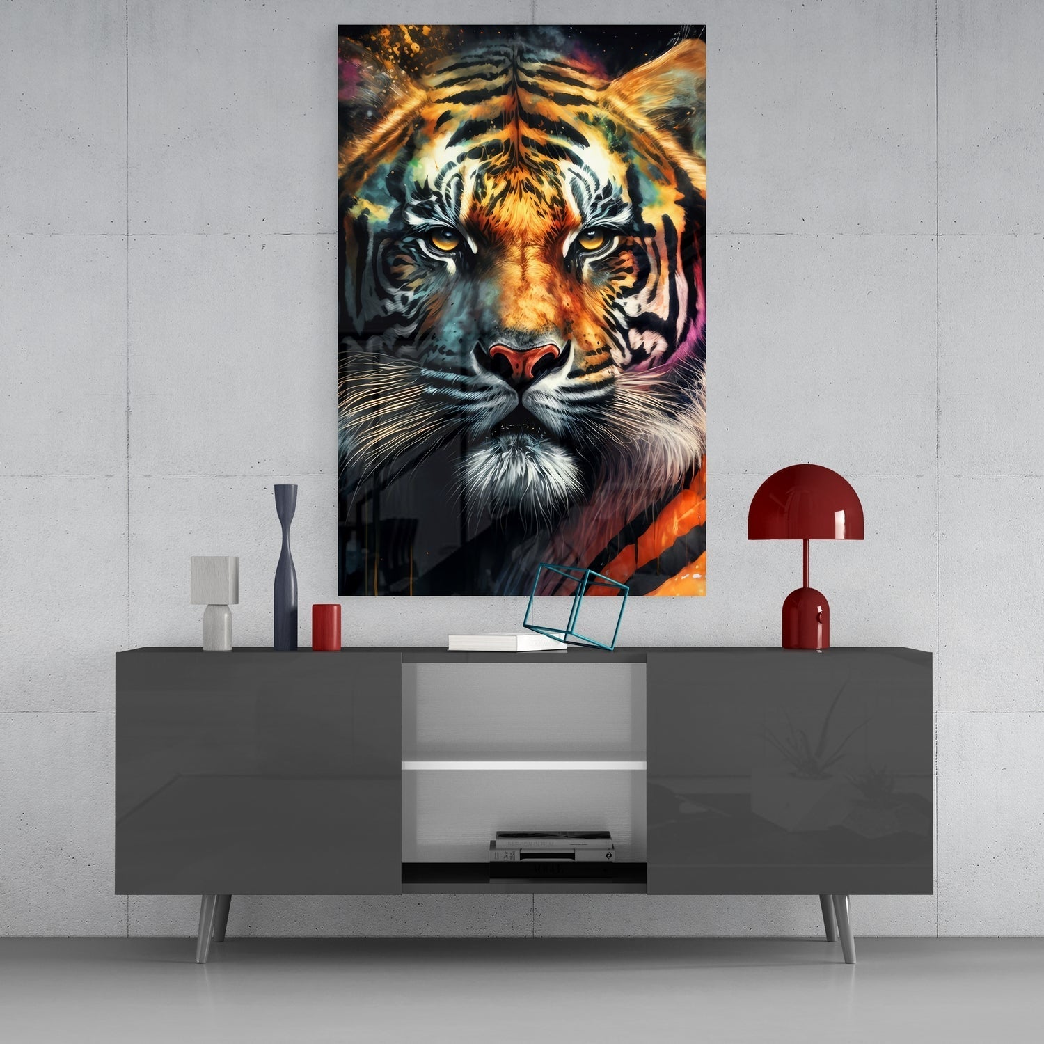 Face of the Tiger Glass Wall Art|| Designer's Collection