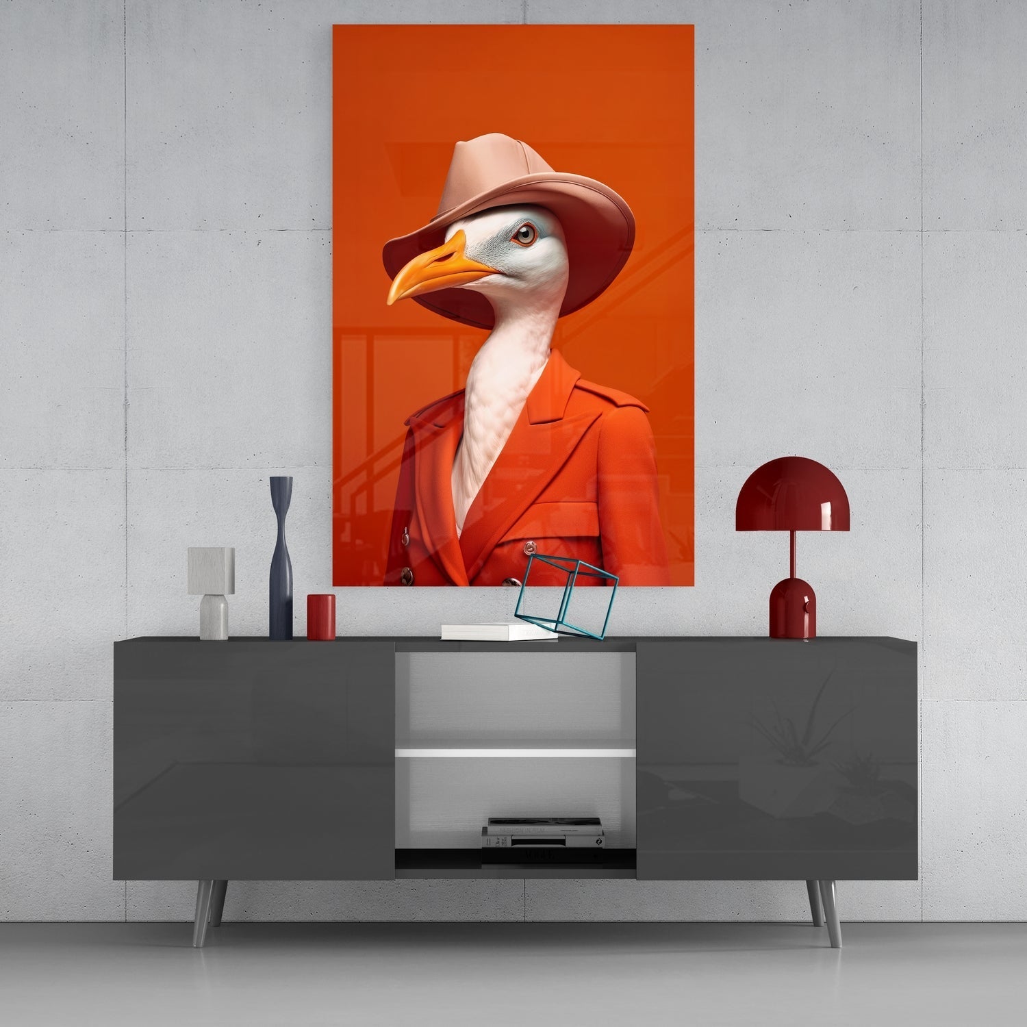 Bird Vogue Glass Wall Art|| Designer's Collection