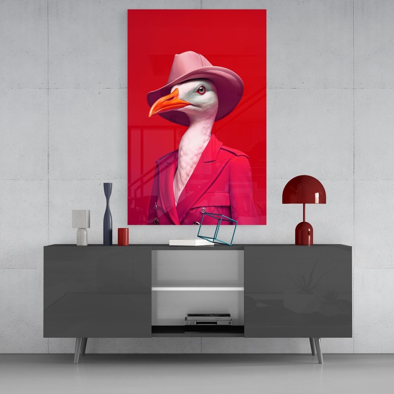 Bird Vogue Glass Wall Art|| Designer's Collection