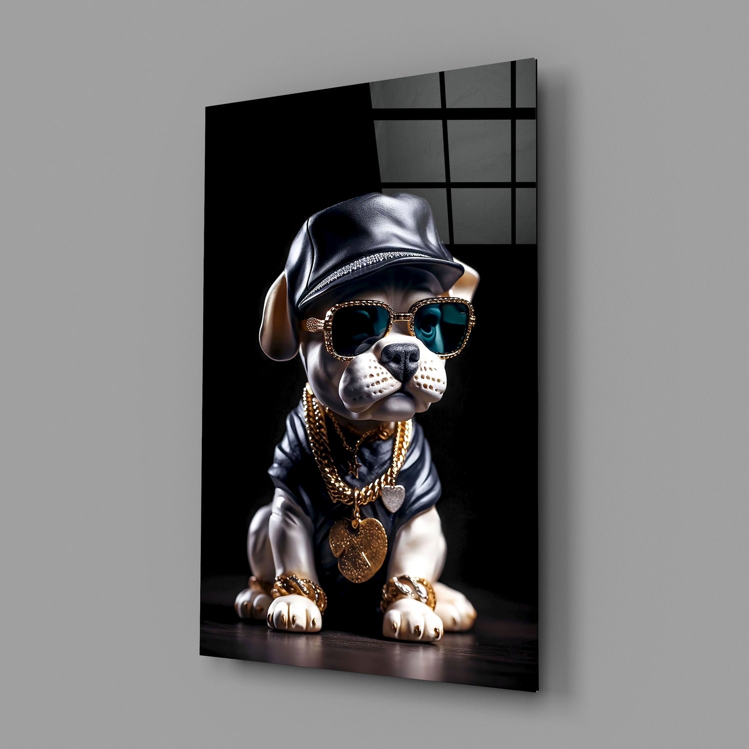 Puppy Vogue Glass Wall Art|| Designer's Collection