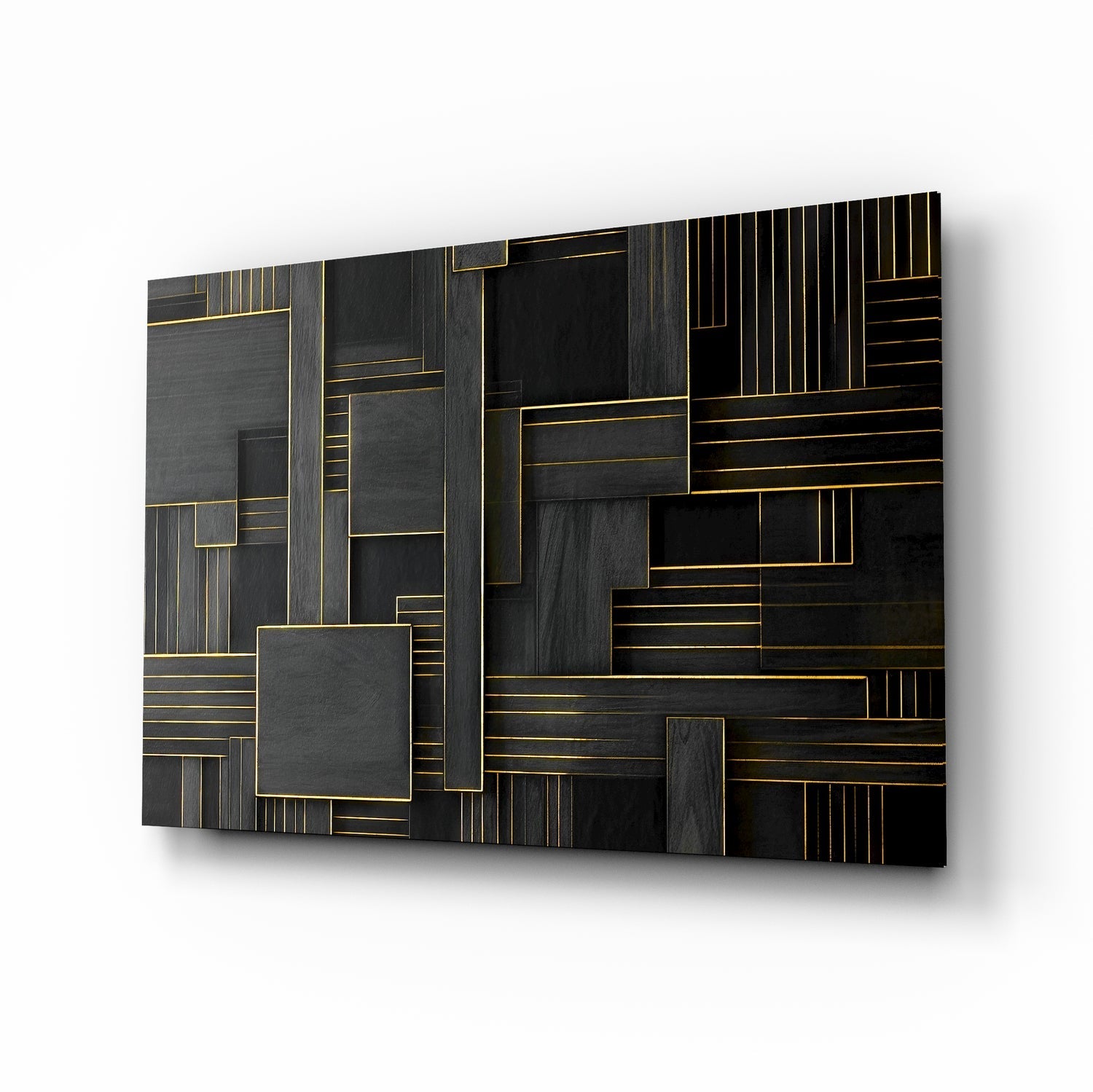 Rectangles Glass Wall Art|| Designer's Collection
