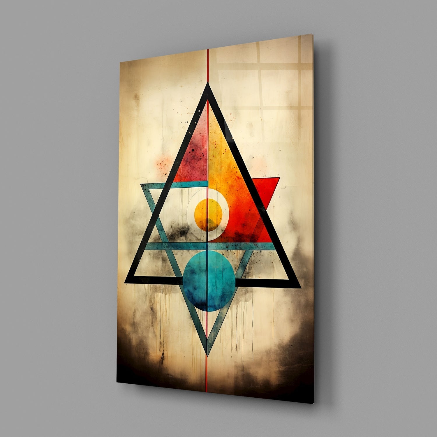 Triangels Glass Wall Art|| Designer's Collection