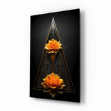 Lotus Glass Wall Art|| Designer's Collection
