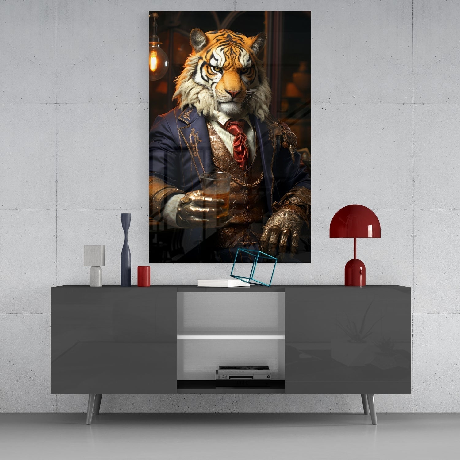 Duke Lion Glass Wall Art|| Designer's Collection