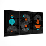 3 Shapes Mega Glass Wall Art - 140x72 cm