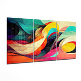 Remolinos abstractos bañados de sol cuadro de cristal - 140x72 cm