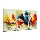 Abstract Water Color Glass Wall Art