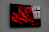 Red Rose Glass Wall Art