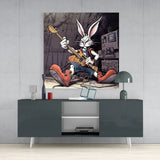 	Rocker Rabbit Glass Wall Art