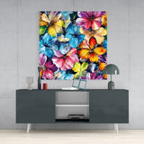 Flowers Glass Wall Art|| Designer's Collection