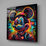 Neon Mickey Glass Wall Art|| Designer's Collection