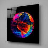 Neon Earth Glass Wall Art|| Designer's Collection