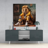 Lion Vogue Glass Wall Art|| Designer's Collection