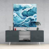 Waves Glass Wall Art|| Designer's Collection