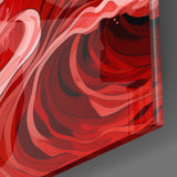 Red Waves Glass Wall Art|| Designer's Collection